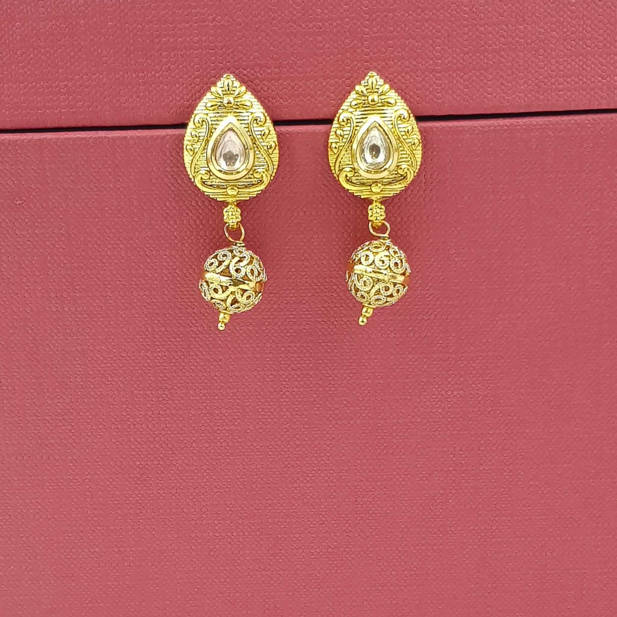 Light Earring Gold Look Earring 9113-100 - Dazzles Jewellery