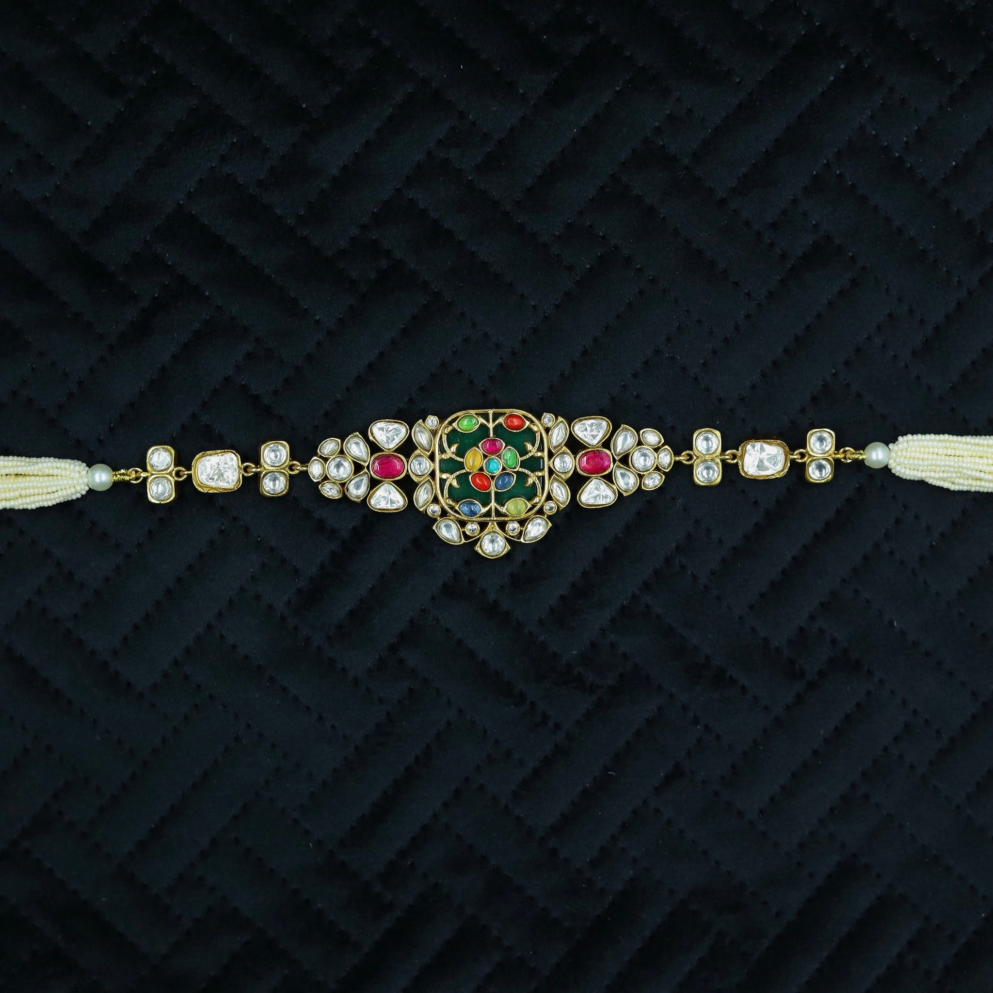 Sabyasachi Inspired Moissanite Choker Kundan Necklace Set 11858-87