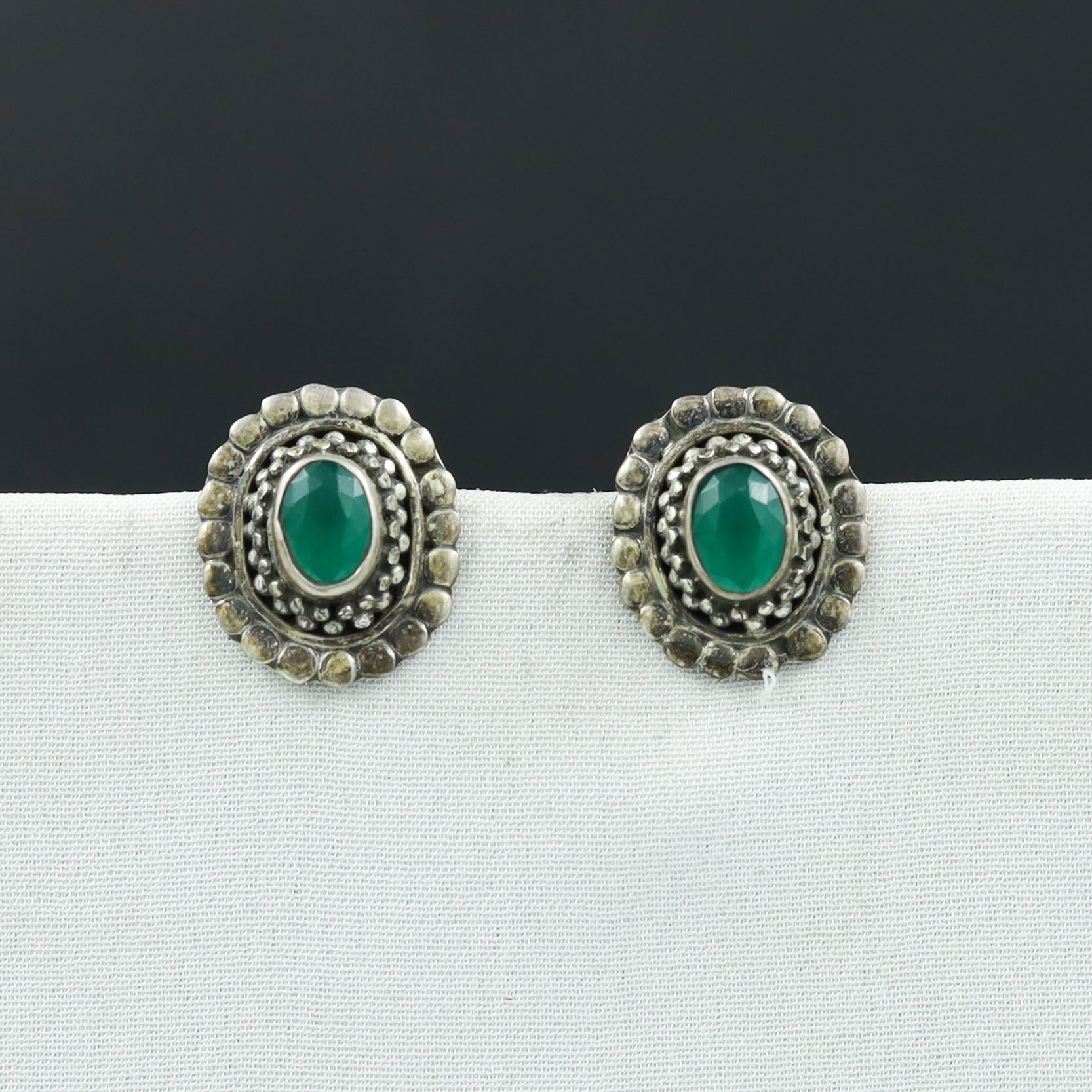 Pure Silver Green Silver Earring 5994-1060