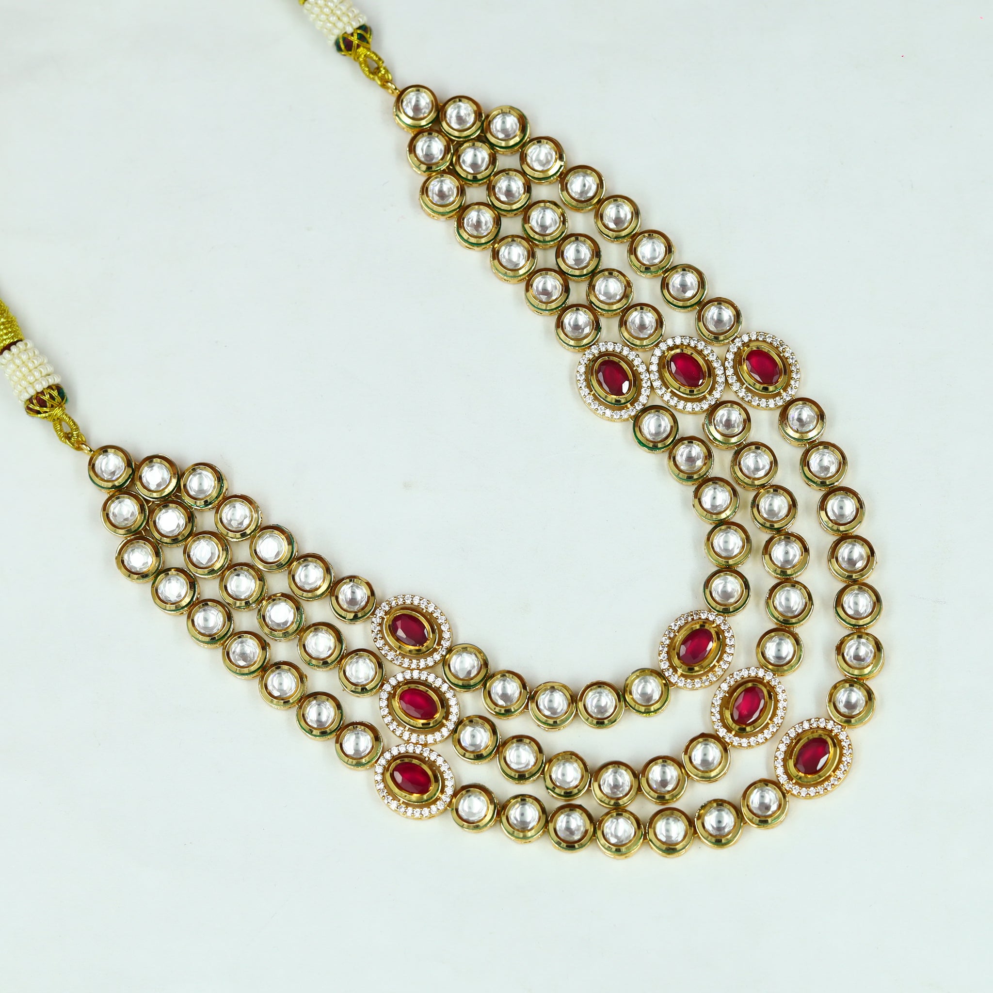 Layered Kundan Necklace Set 13318-34