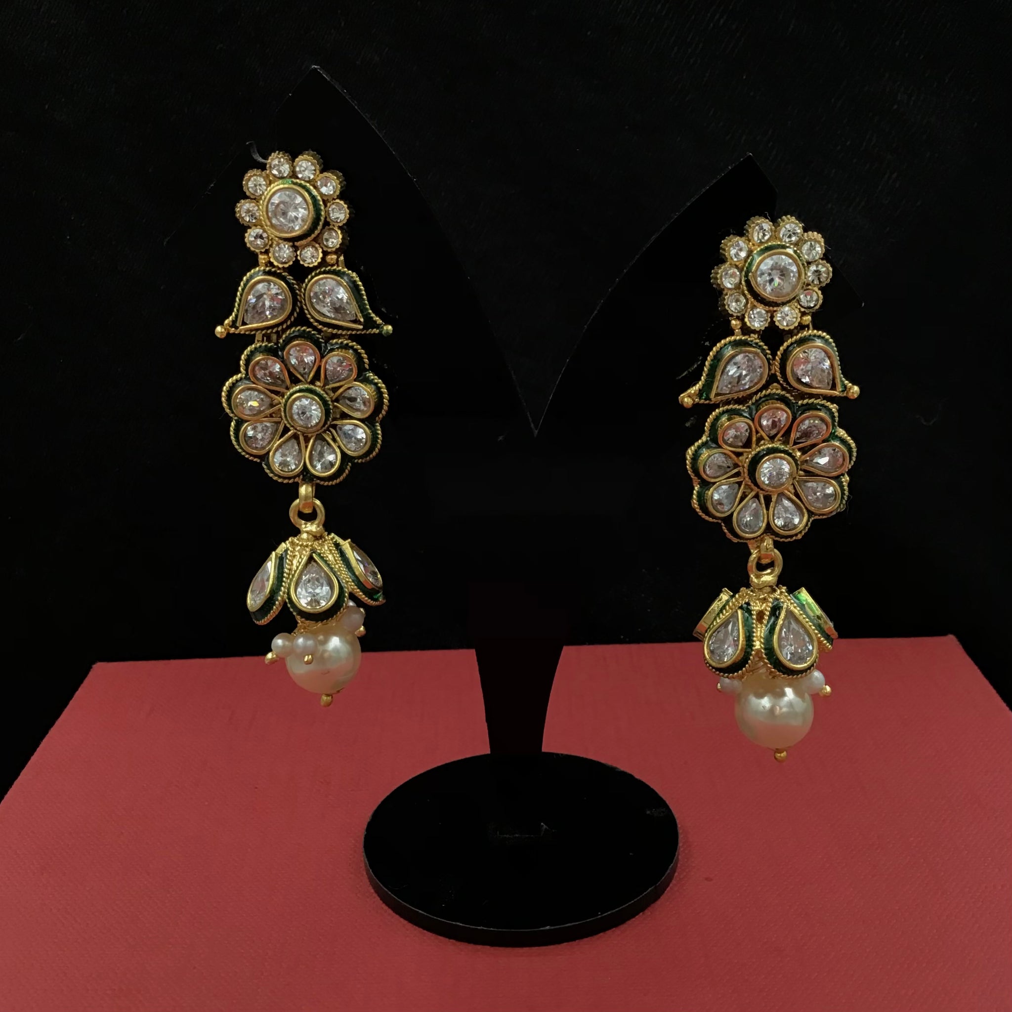 Danglers Polki Earring 7795-21 - Dazzles Jewellery