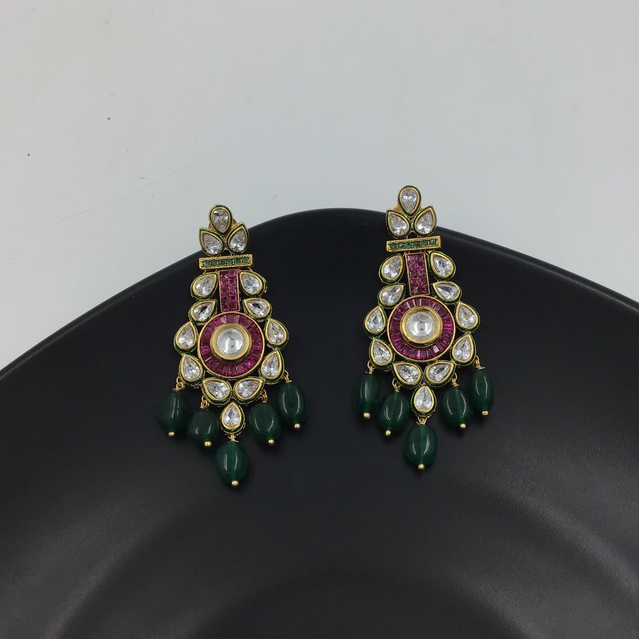 Danglers Polki Earring 9617-21 - Dazzles Jewellery