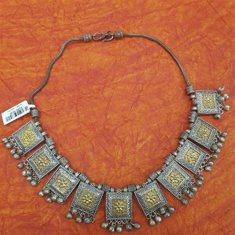 Two tone Oxidized Choker Set - Dazzles Jewellery