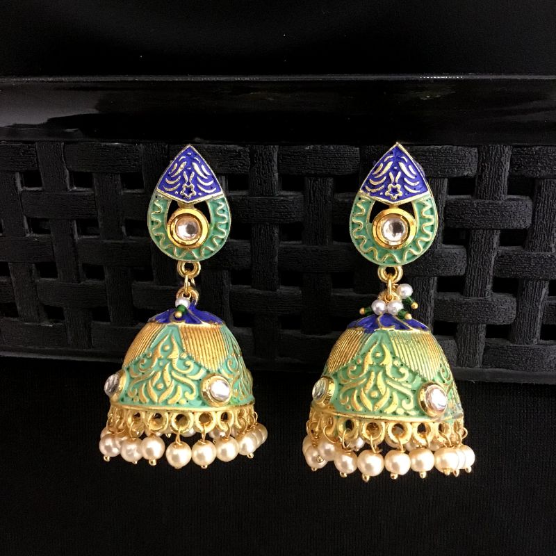 Multi Kundan Earring 11975-8213 - Dazzles Jewellery