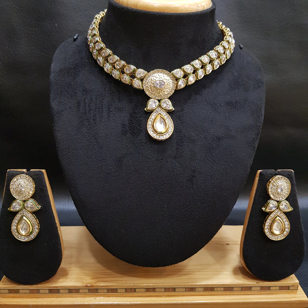 Buy Round Neck Polki Necklace Set 1000-21 Online 6871057301557