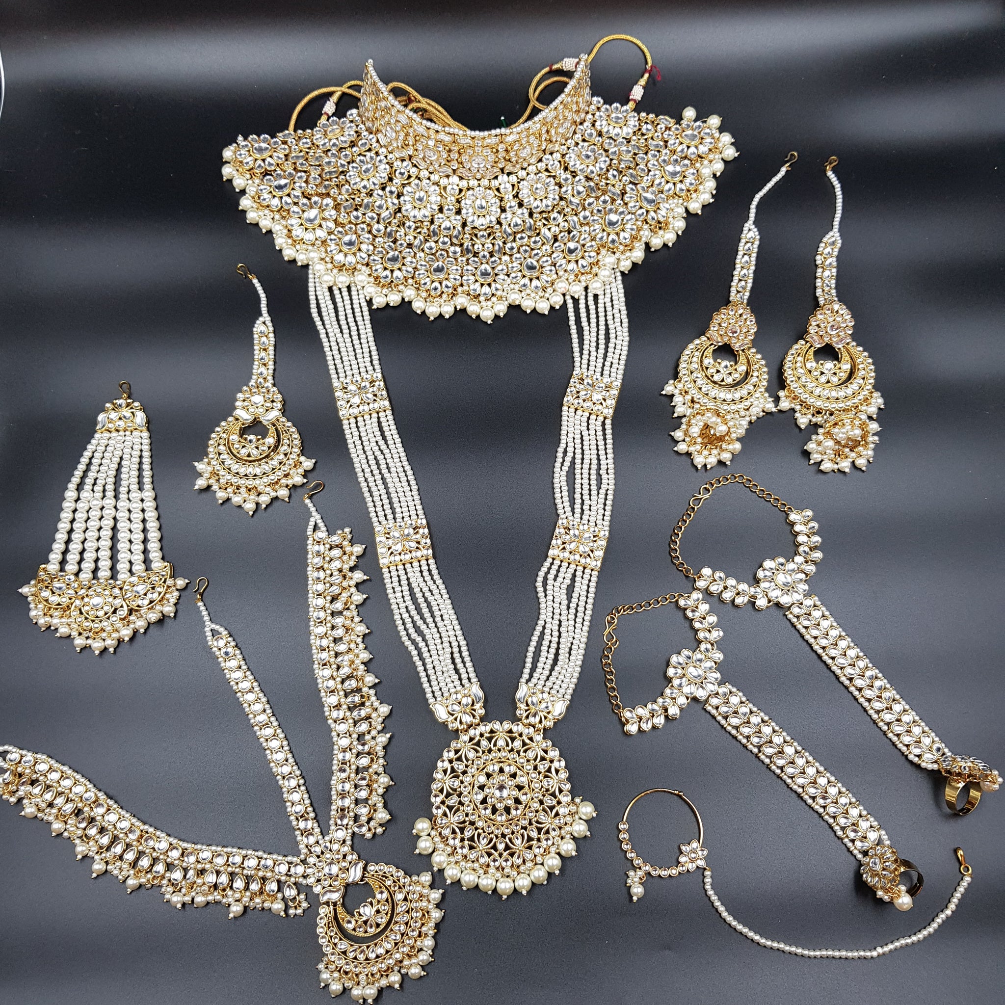 White Kundan Bridal Choker Set 18641 - Dazzles Jewellery