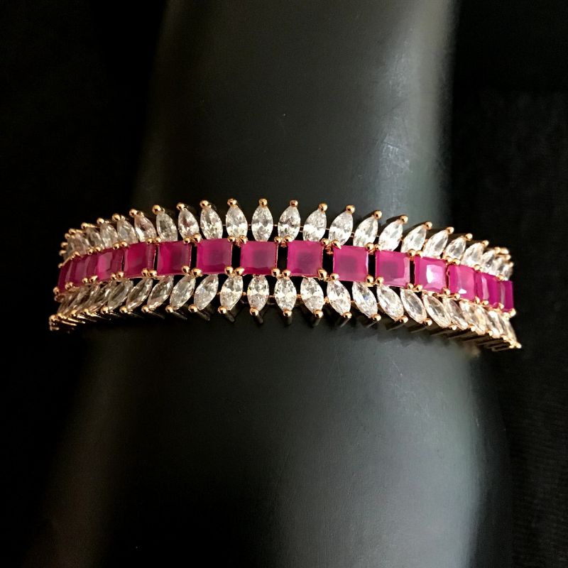 Zircon/AD Ruby Bracelet - Dazzles Jewellery