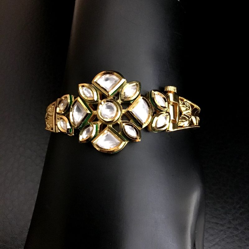 White Kundan Bracelet 4237-8302 - Dazzles Jewellery