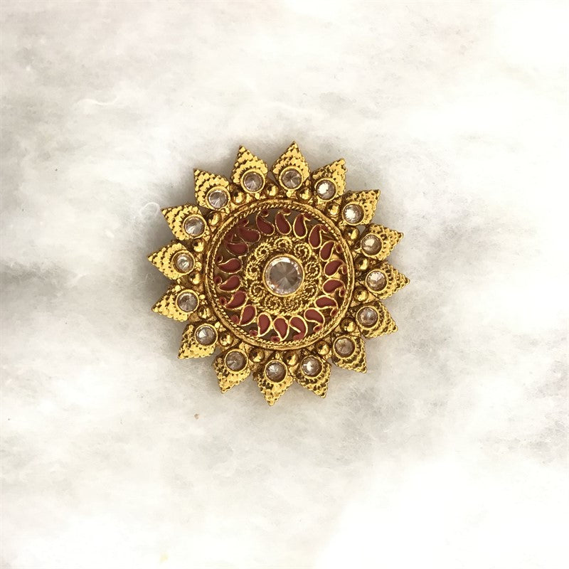 Red Saree Pin/Brooch - Dazzles Jewellery