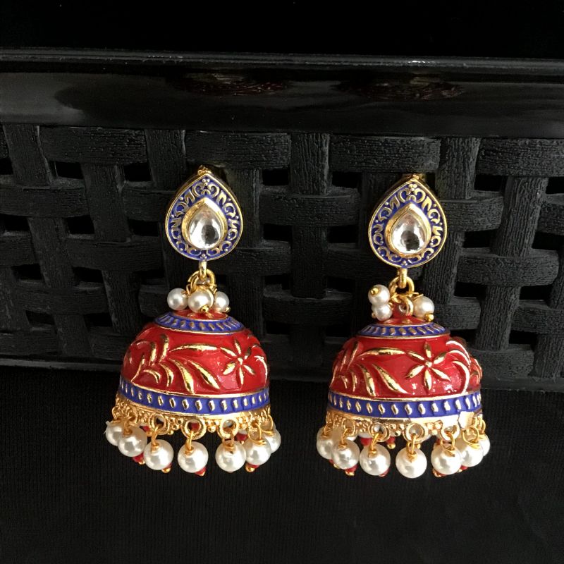 Multi Kundan Earring 11989-8229 - Dazzles Jewellery