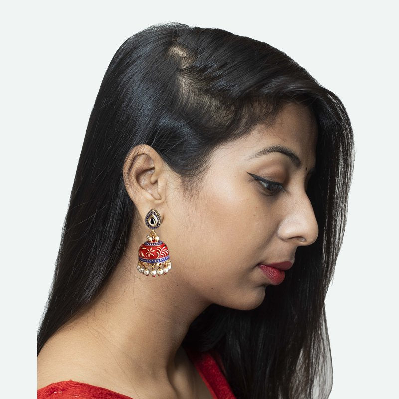 Multi Kundan Earring 11989-8229 - Dazzles Jewellery
