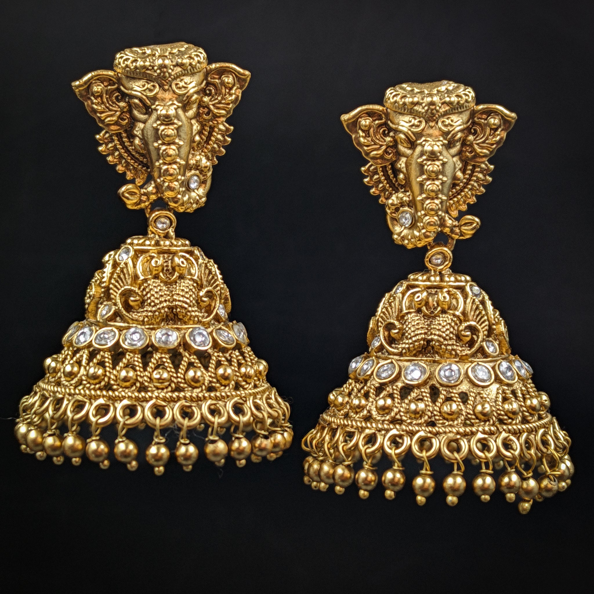 Jhumki Temple Earring 6626-28 - Dazzles Jewellery