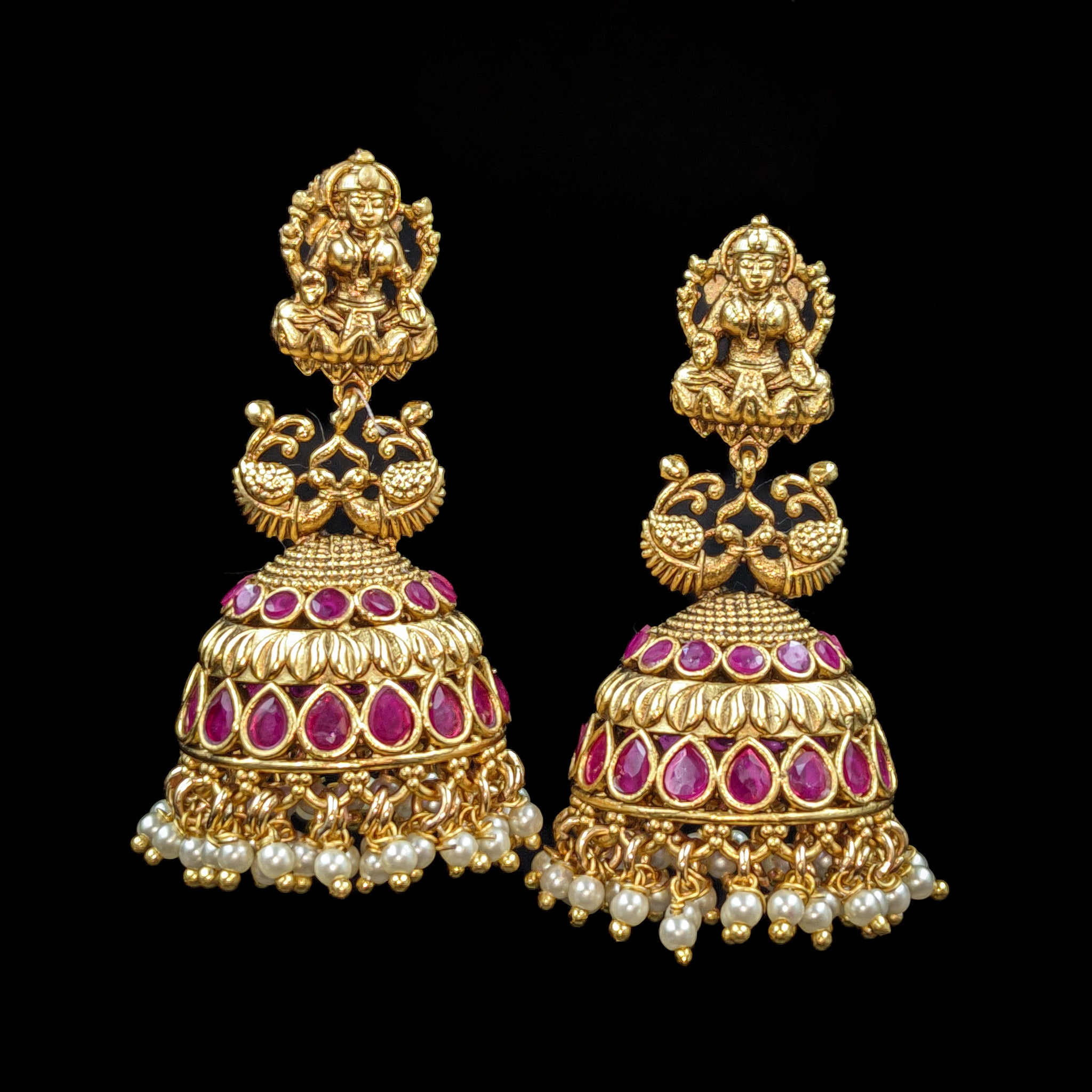 Jhumki Temple Earring 6571-28 - Dazzles Jewellery