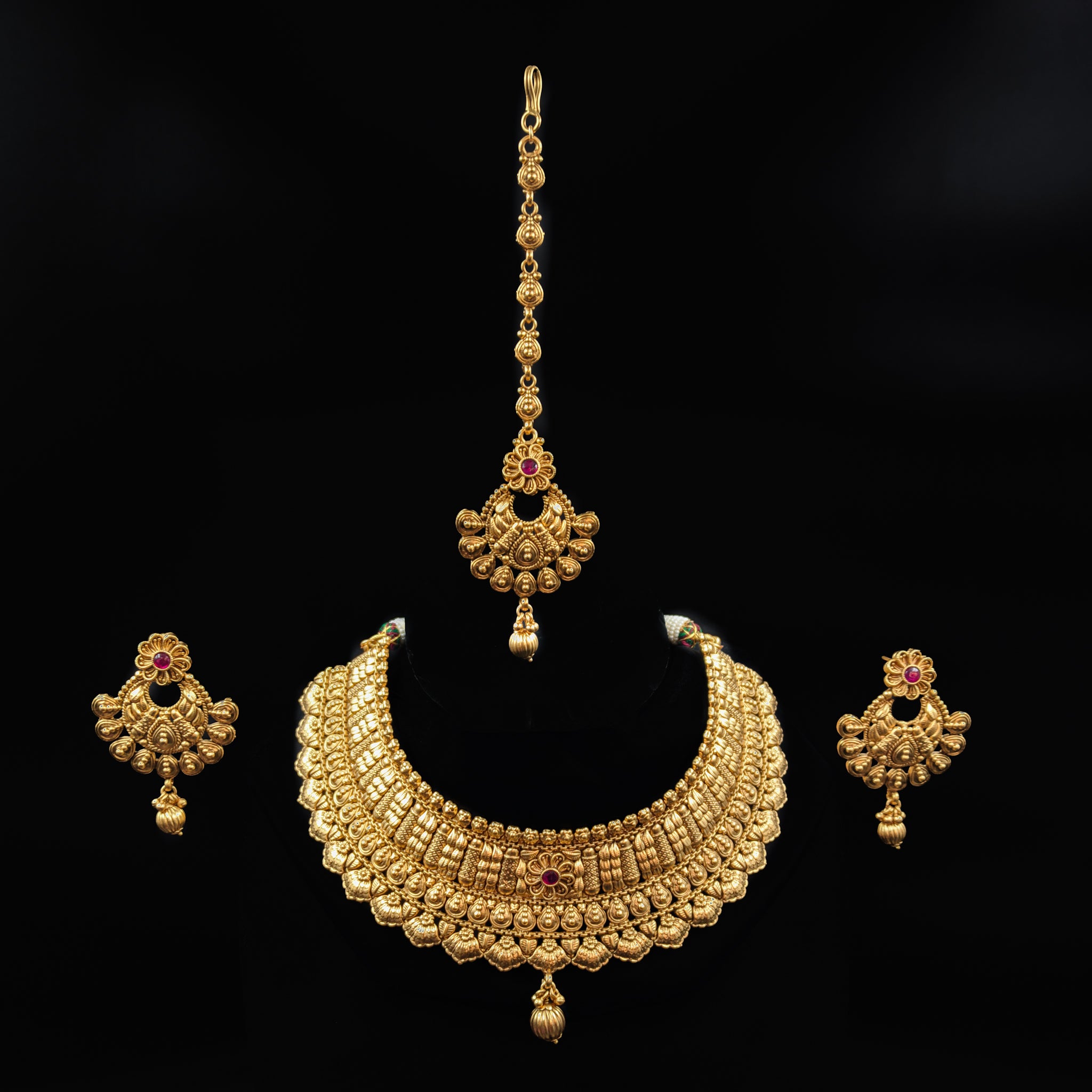 Choker Antique Necklace Set 7090-1 - Dazzles Jewellery