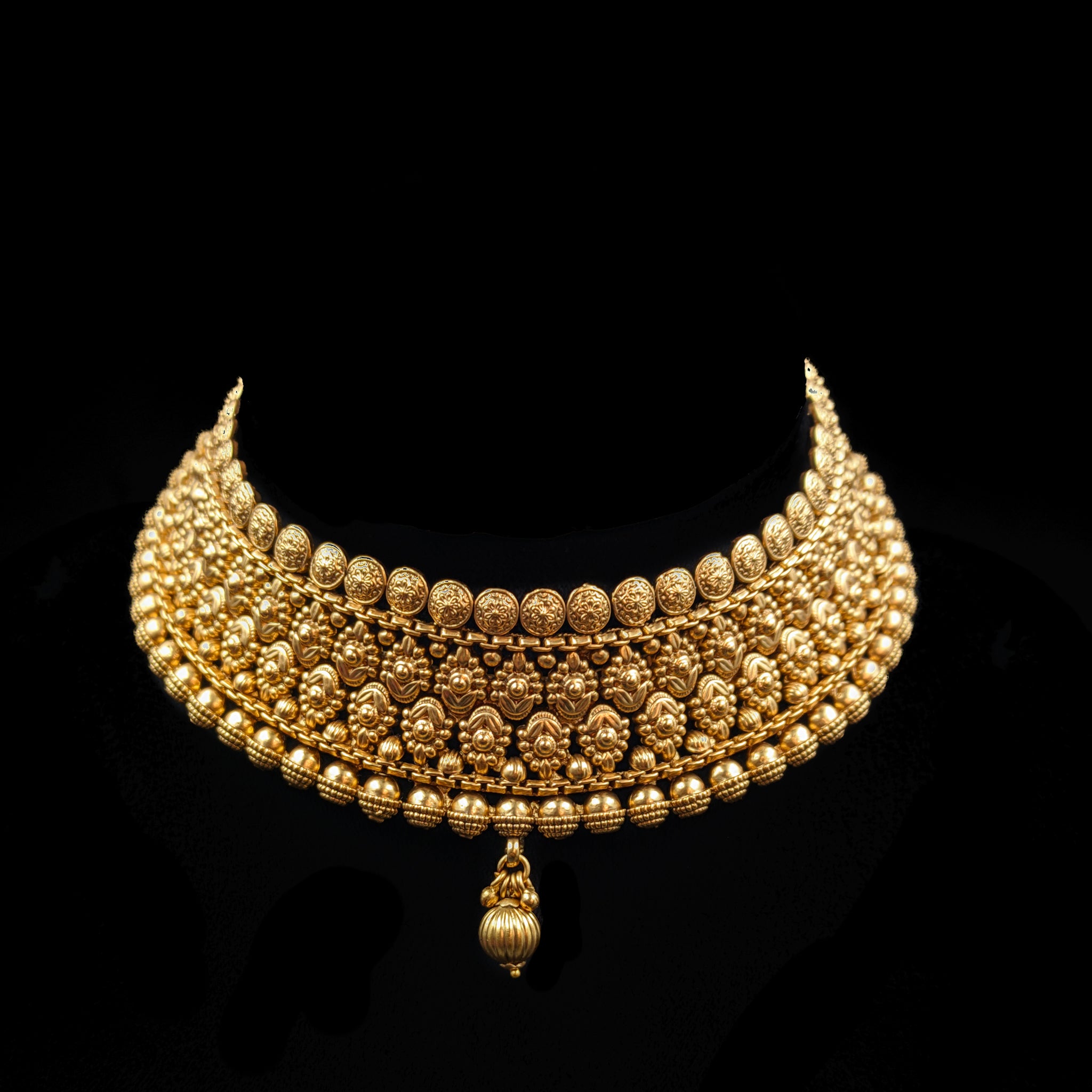 Choker Antique Necklace Set 7089-1 - Dazzles Jewellery