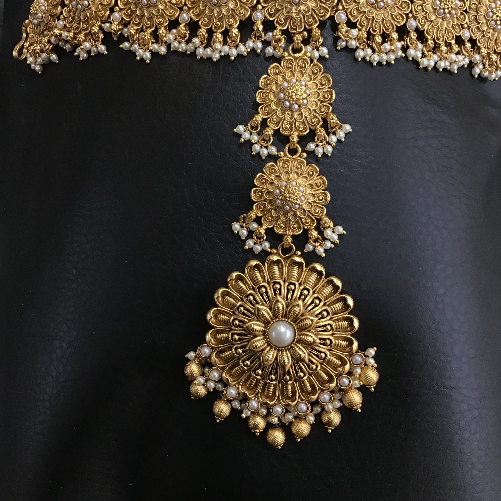 Antique Gold Polish Sheeshfool - Dazzles Jewellery