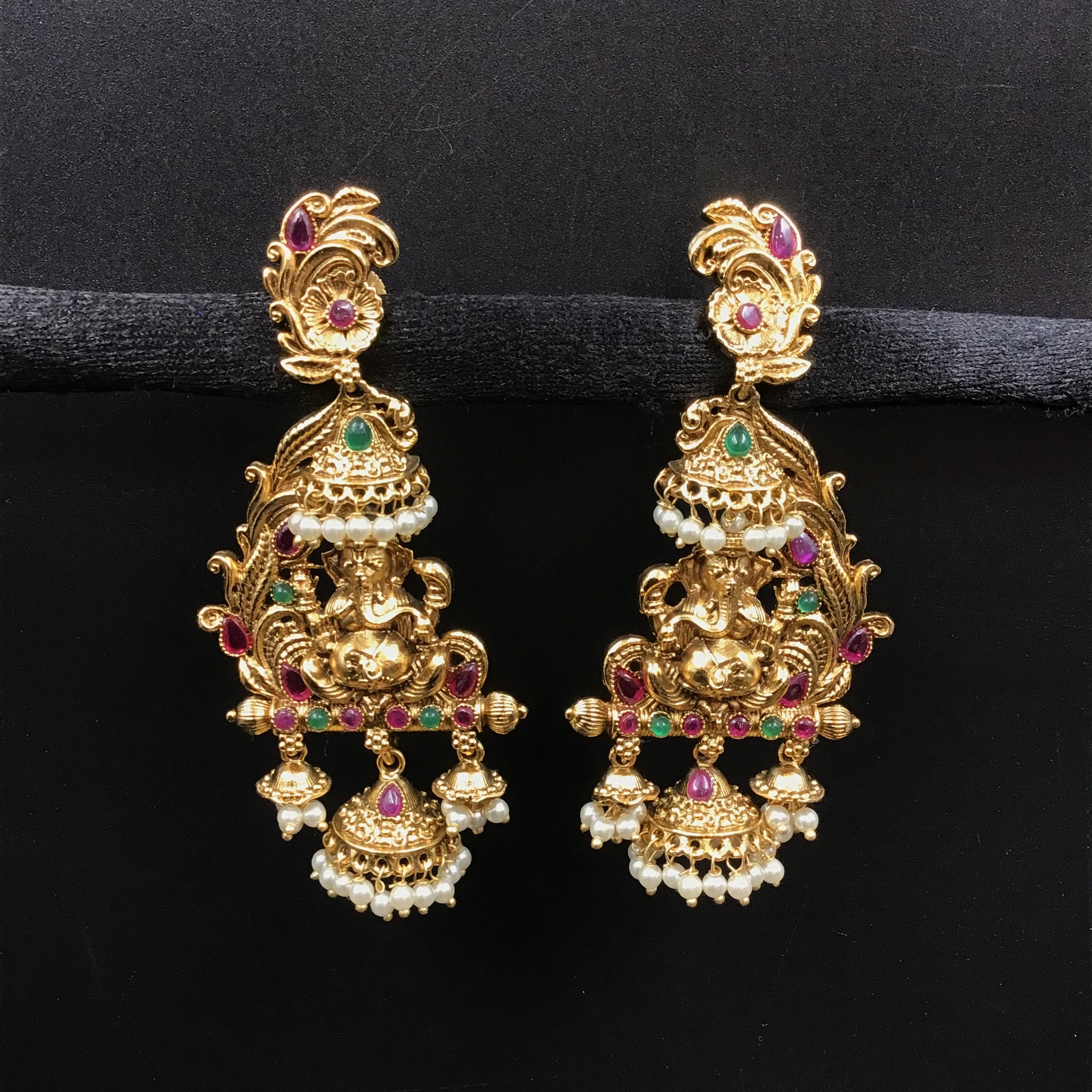 Danglers Temple Earring 3933-28 - Dazzles Jewellery