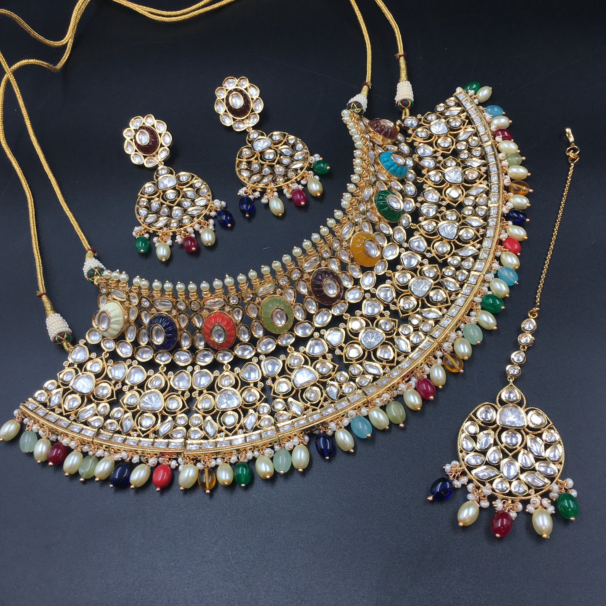 Bridal Choker Kundan Necklace Set 5234-34 - Dazzles Jewellery