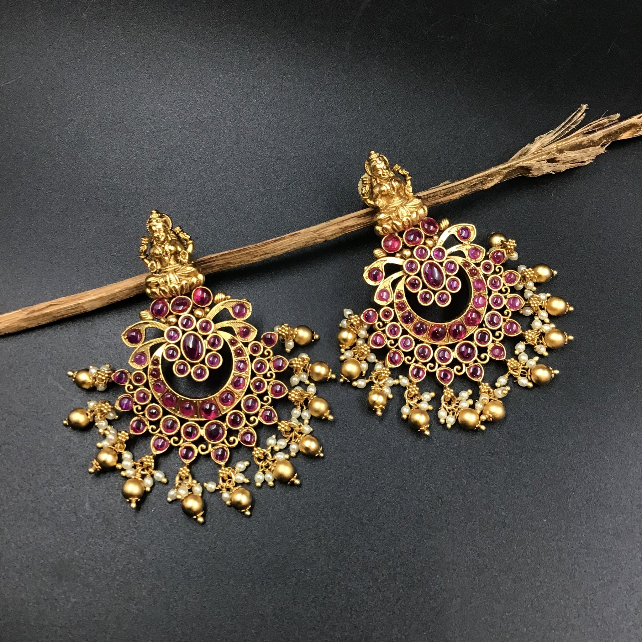 Chandbali Temple Earring 3930-28 - Dazzles Jewellery
