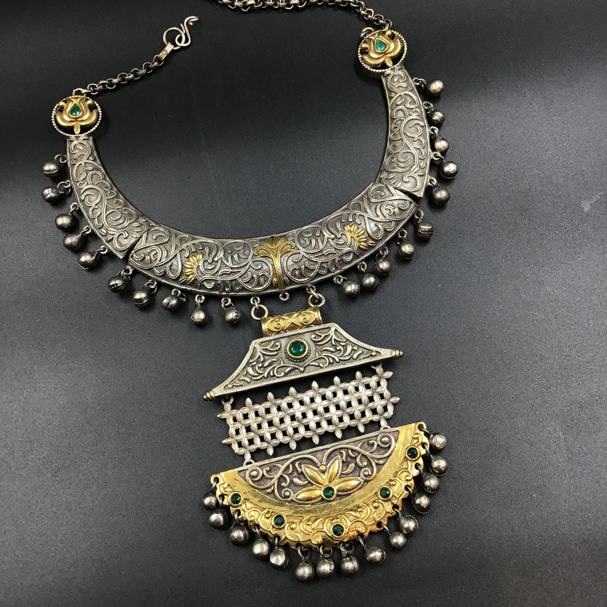 Green Oxidized Necklace Set - Dazzles Jewellery