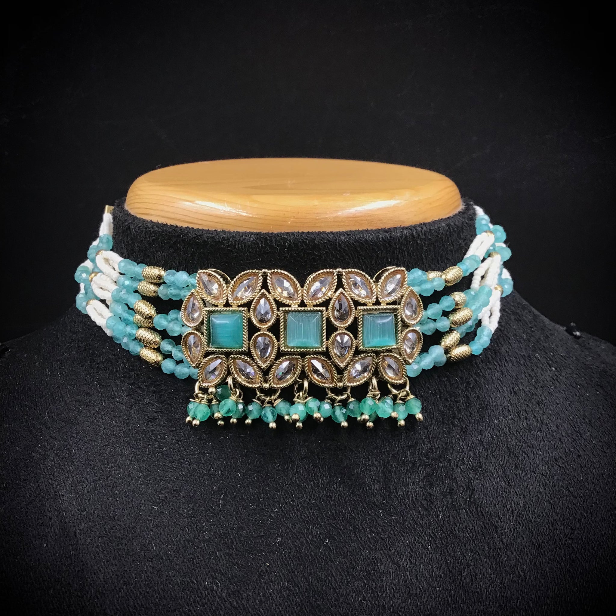 Choker Antique Necklace Set 7173-33 - Dazzles Jewellery