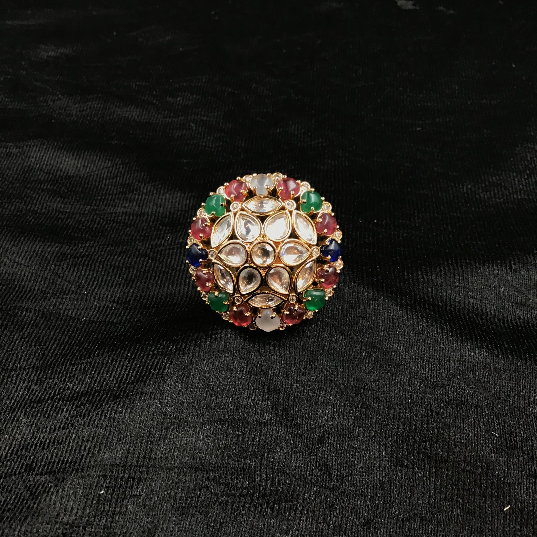 Kundan Adjustable Ring 6109-4 - Dazzles Jewellery