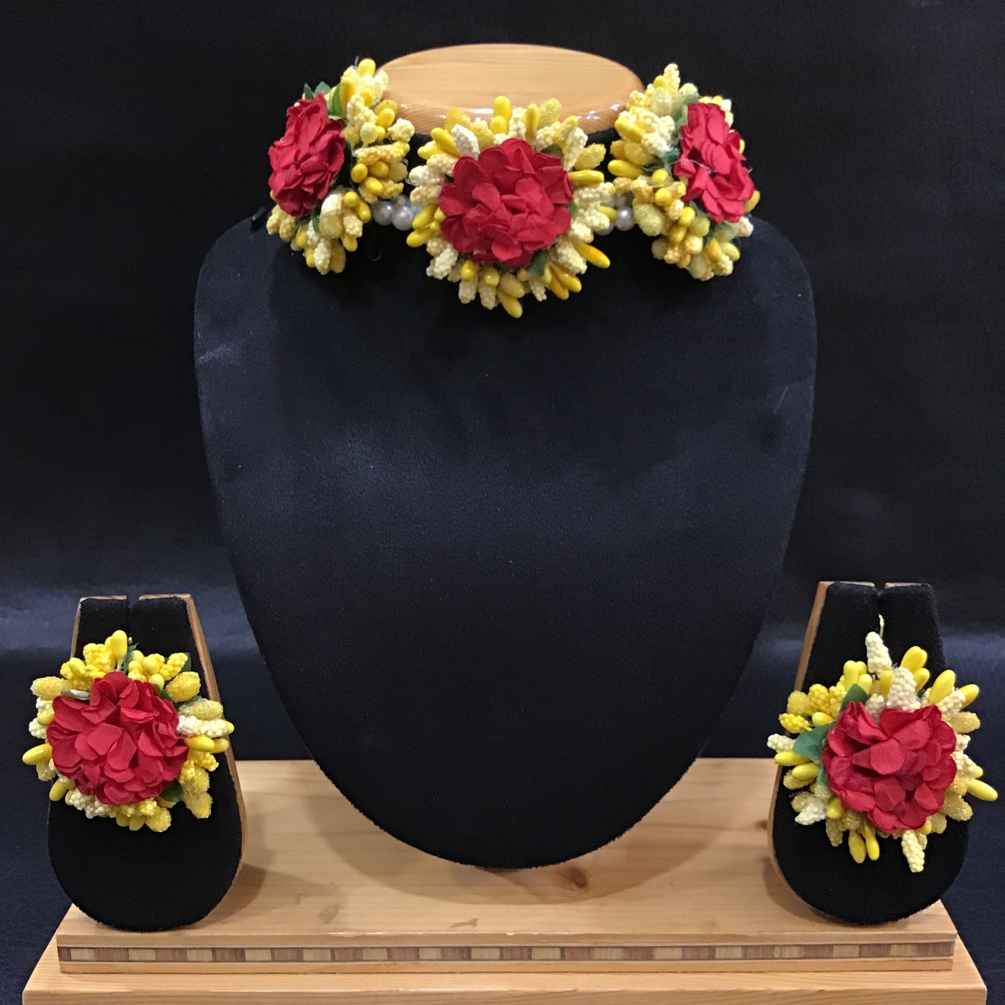 Flower Jewellery Set 5520-100 - Dazzles Jewellery