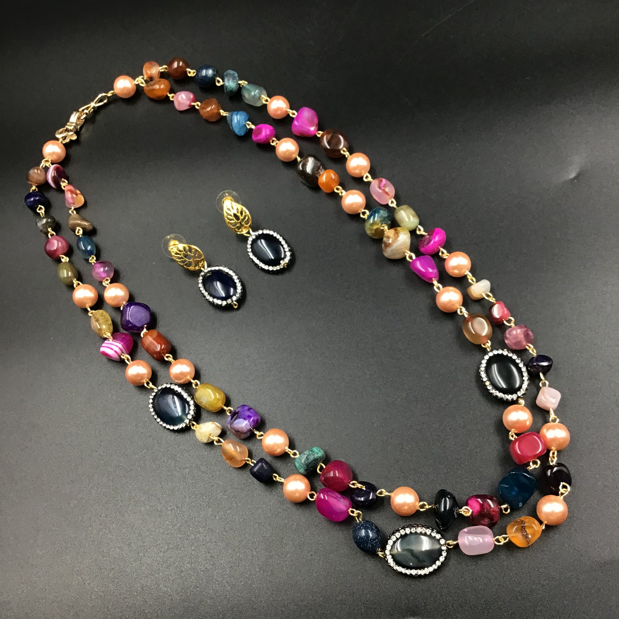Stylish Pendant Set 3481-68 - Dazzles Jewellery