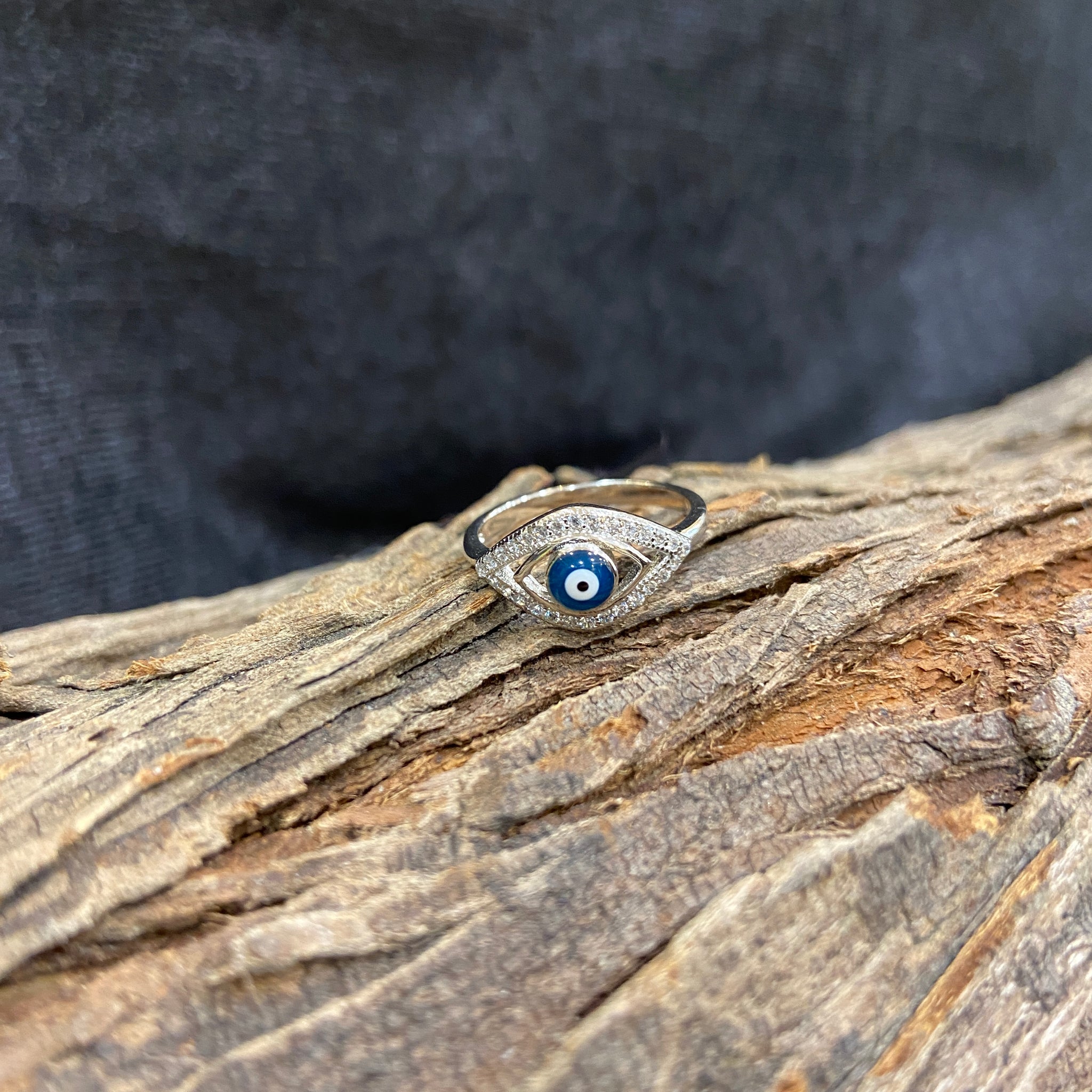 Silver Ring Evil Eye 1722-75 - Dazzles Jewellery