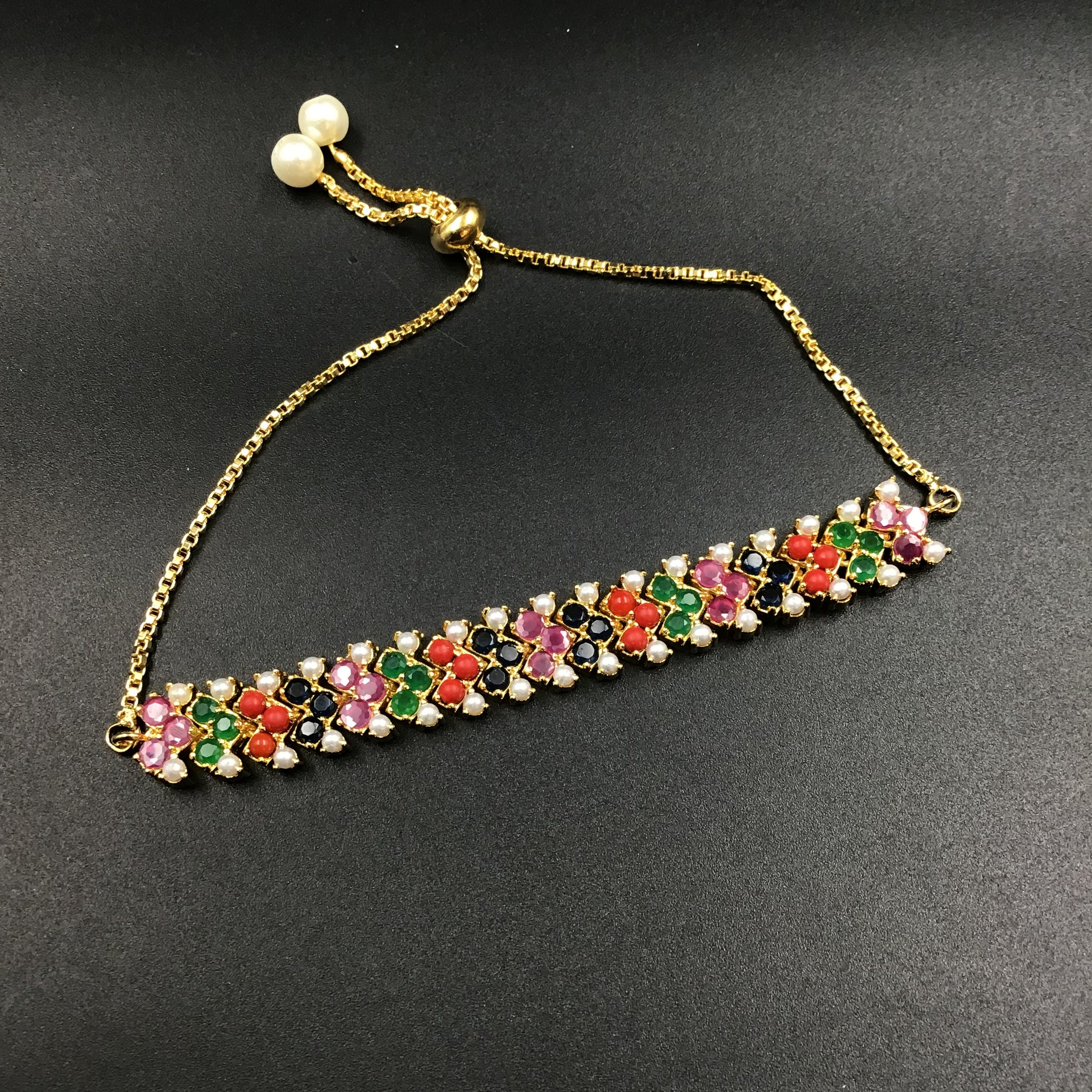 Adjustable Jadau Bracelet 5972-65 - Dazzles Jewellery