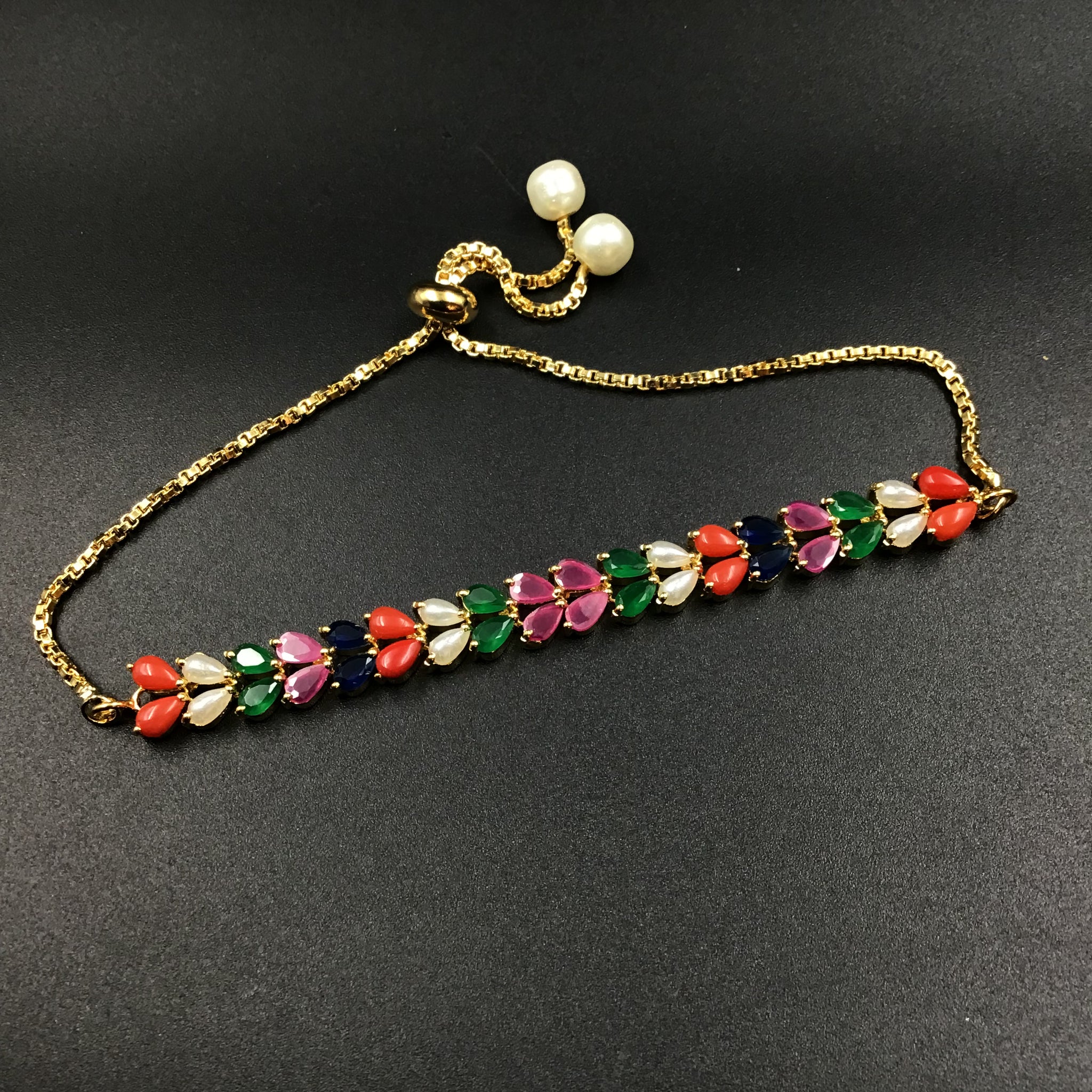 Adjustable Jadau Bracelet 5967-65 - Dazzles Jewellery