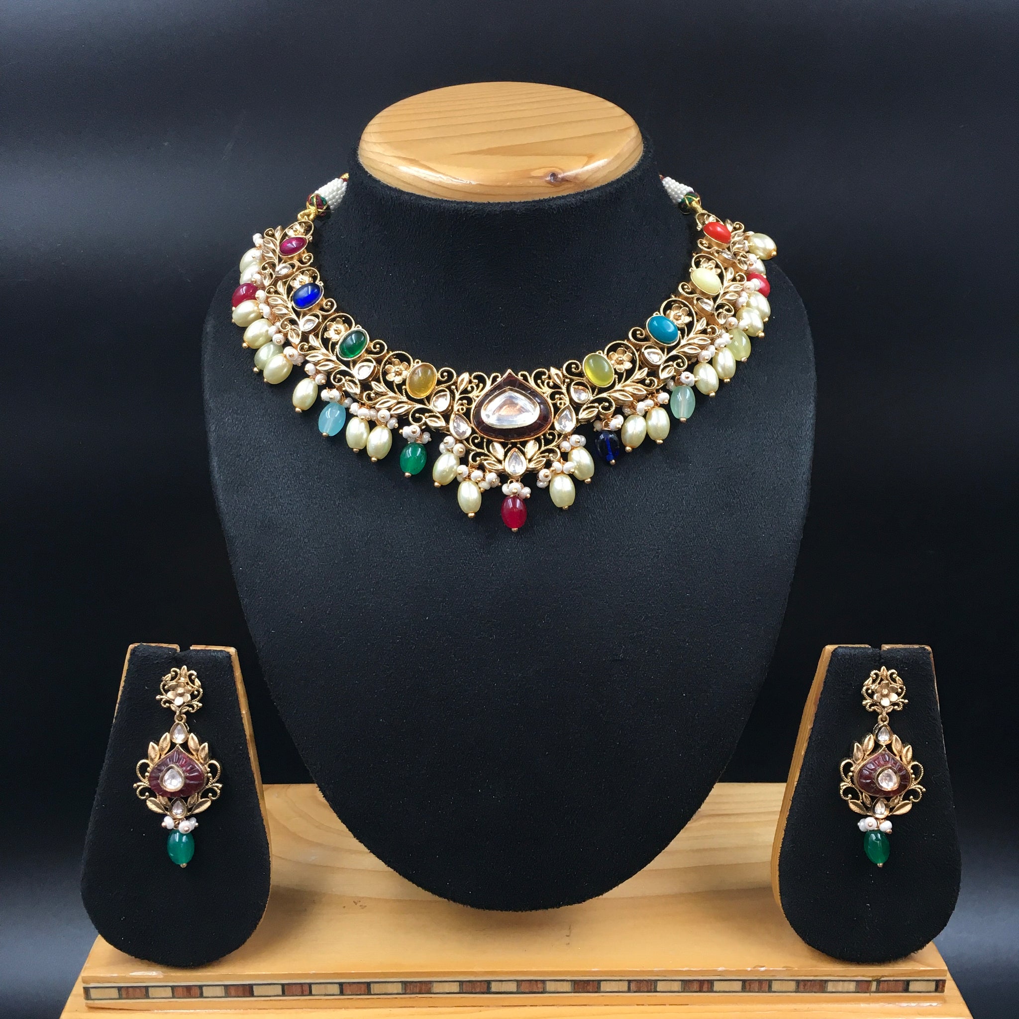 Kundan Kundan Necklace Set 5255-34 - Dazzles Jewellery