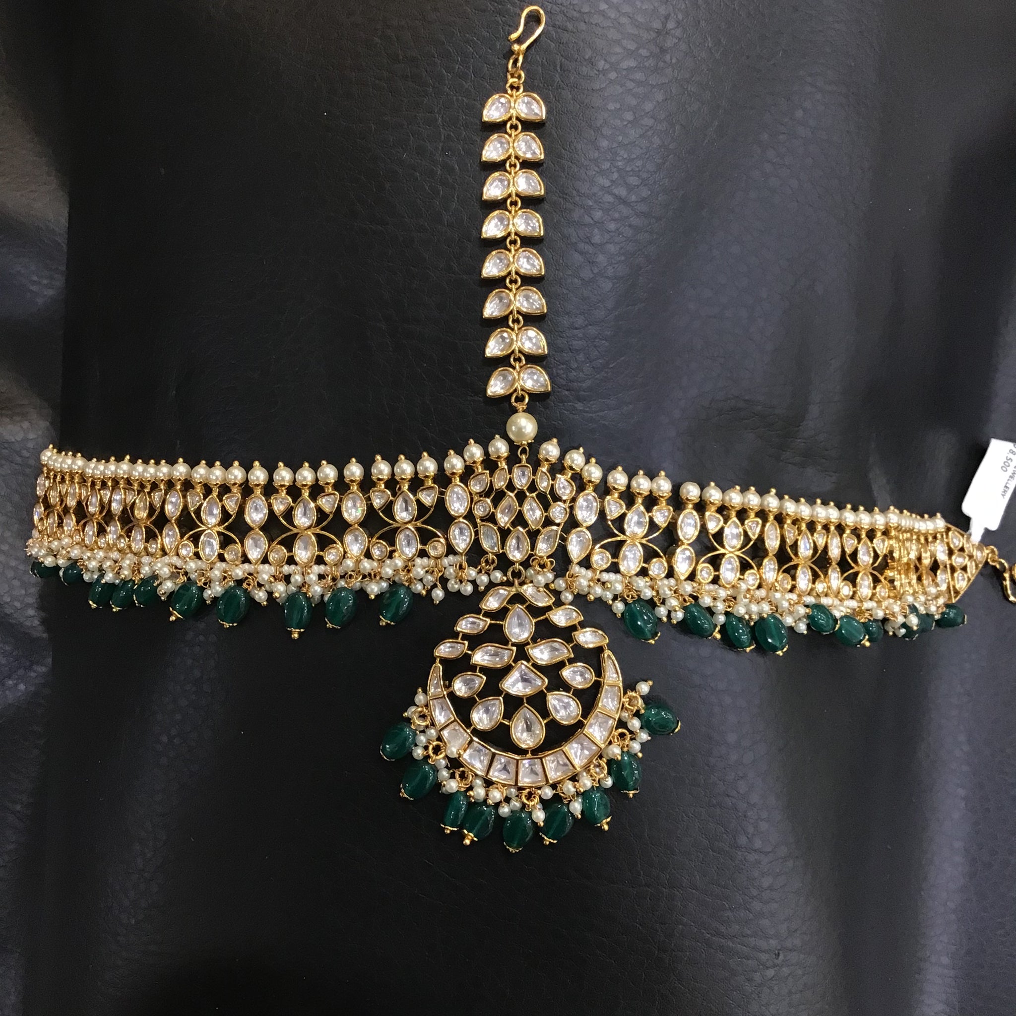 Green Kundan Bridal Sheeshfool - Dazzles Jewellery