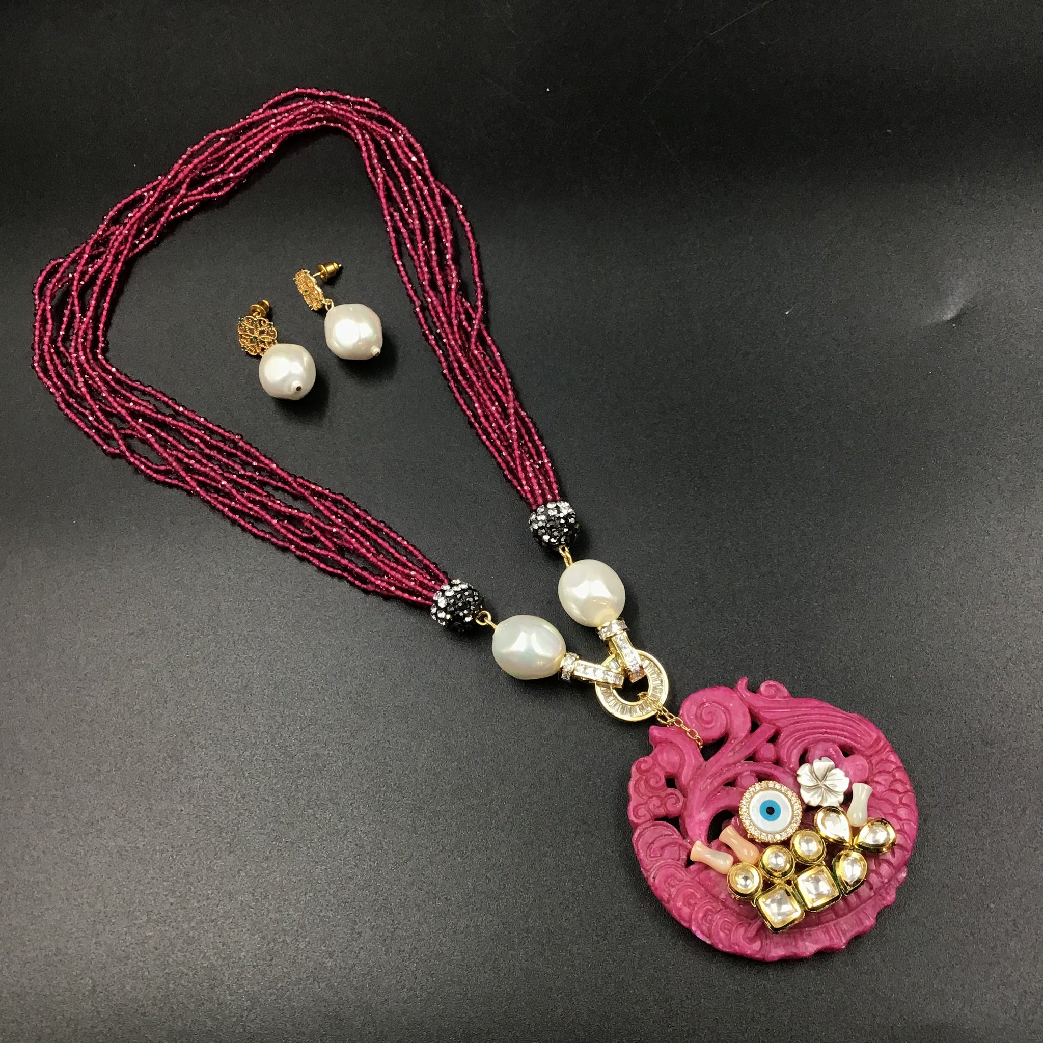 Stylish Pendant Set 3484-68 - Dazzles Jewellery
