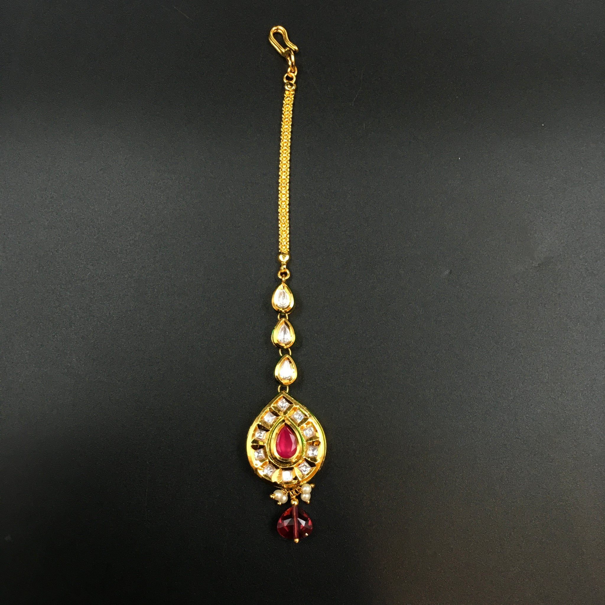 Kundan Maang Tikka 3829-28 - Dazzles Jewellery
