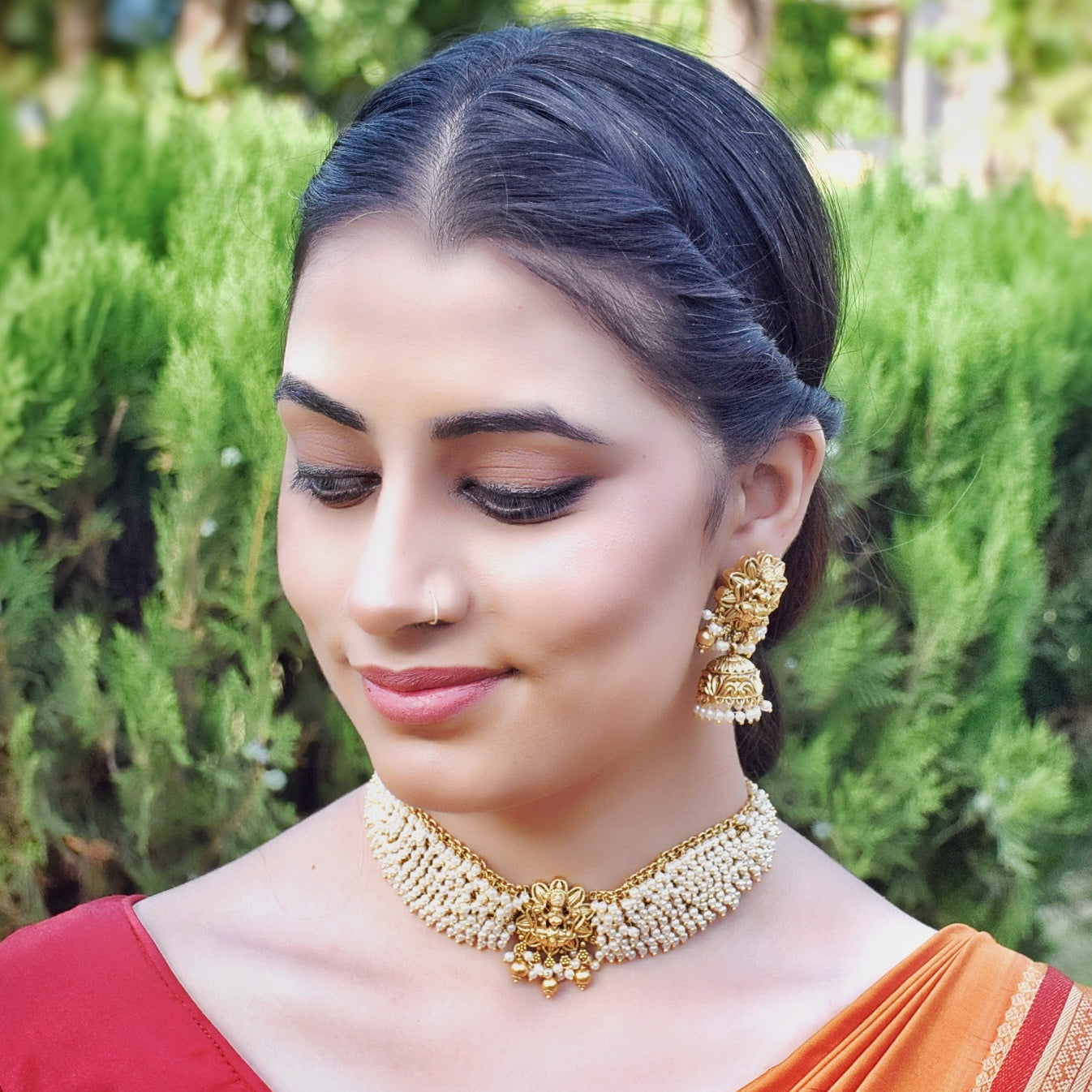 Temple gold clearance choker necklace