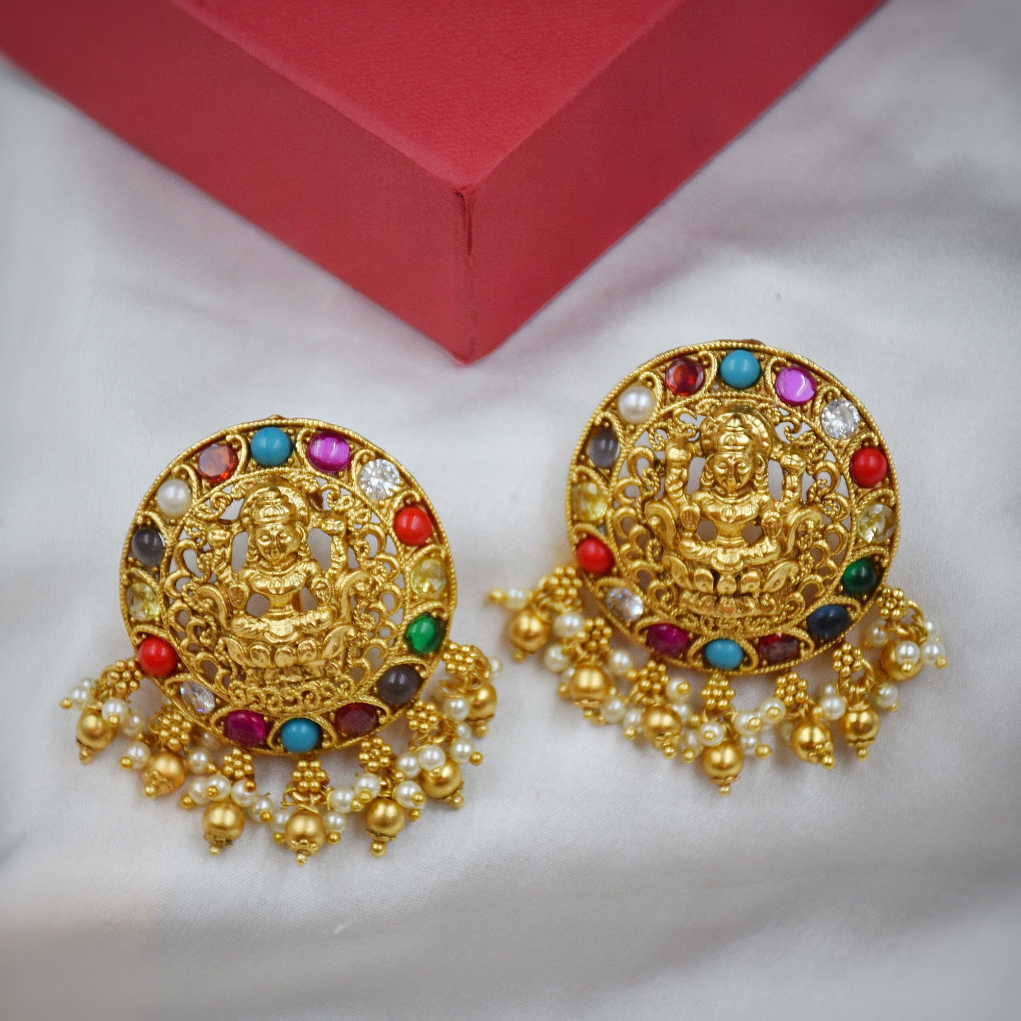 Tops/Studs Temple Earring 6604-28 - Dazzles Jewellery