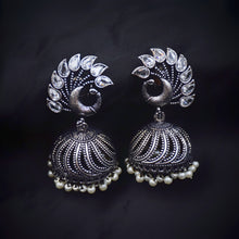 Jhumki Oxidized Earring 6961-28 - Dazzles Jewellery
