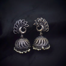Jhumki Oxidized Earring 6961-28 - Dazzles Jewellery