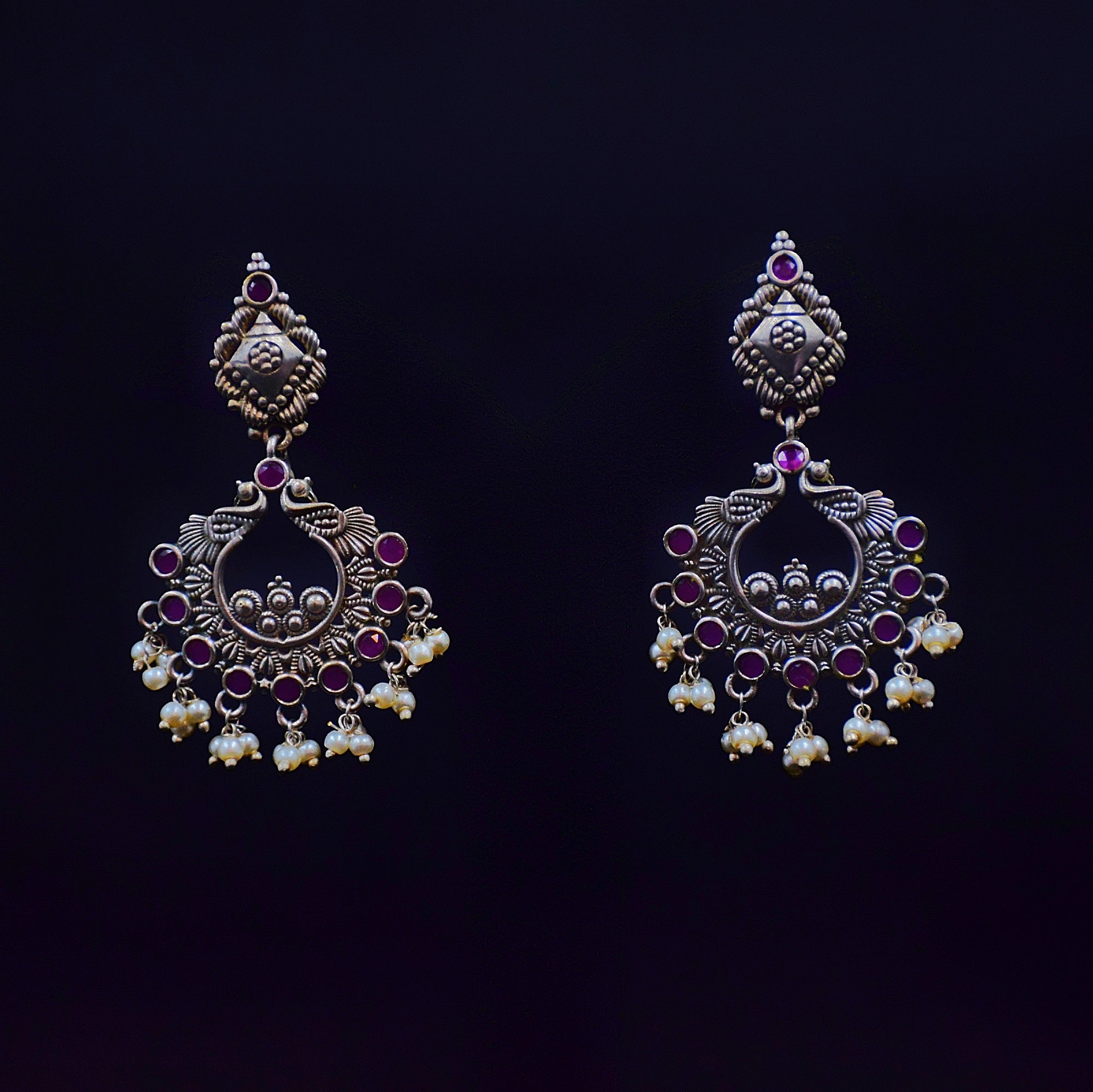 Danglers Oxidized Earring 4674-59 - Dazzles Jewellery