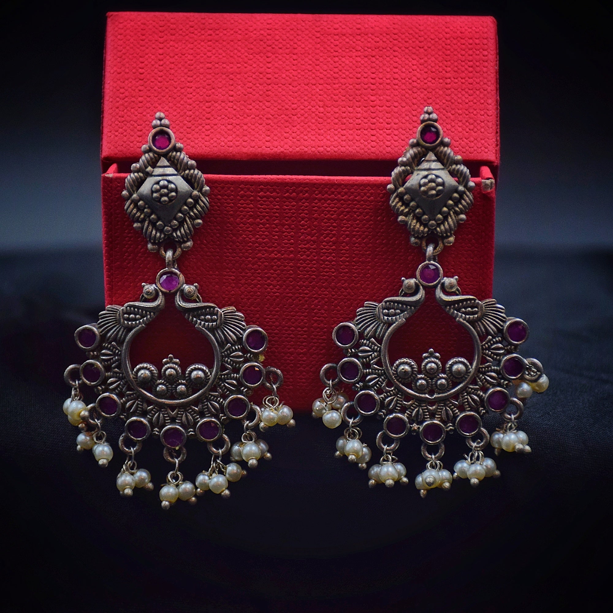 Danglers Oxidized Earring 4674-59 - Dazzles Jewellery