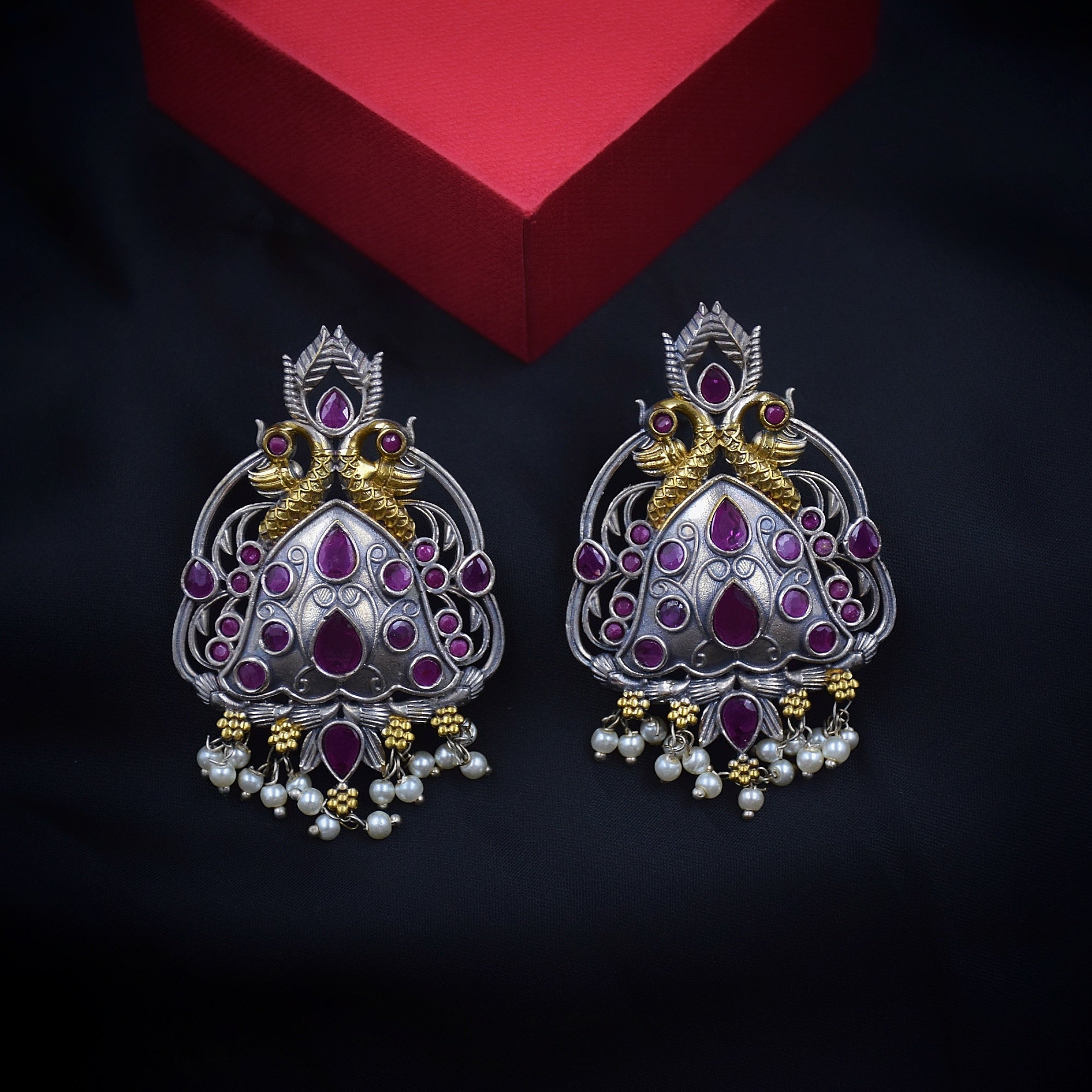 Oxidized Earring 1206-69 - Dazzles Jewellery