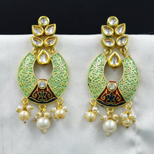 Mint Green Kundan Earring 19481-6668