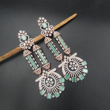 Rose Gold Plated Zircon/AD Long Earring Danglers 18390-5572