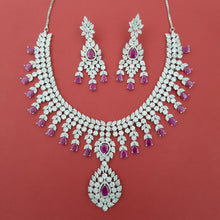 Round Neck Zircon/AD Necklace Set 8572-08 - Dazzles Jewellery