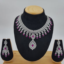 Round Neck Zircon/AD Necklace Set 8572-08 - Dazzles Jewellery
