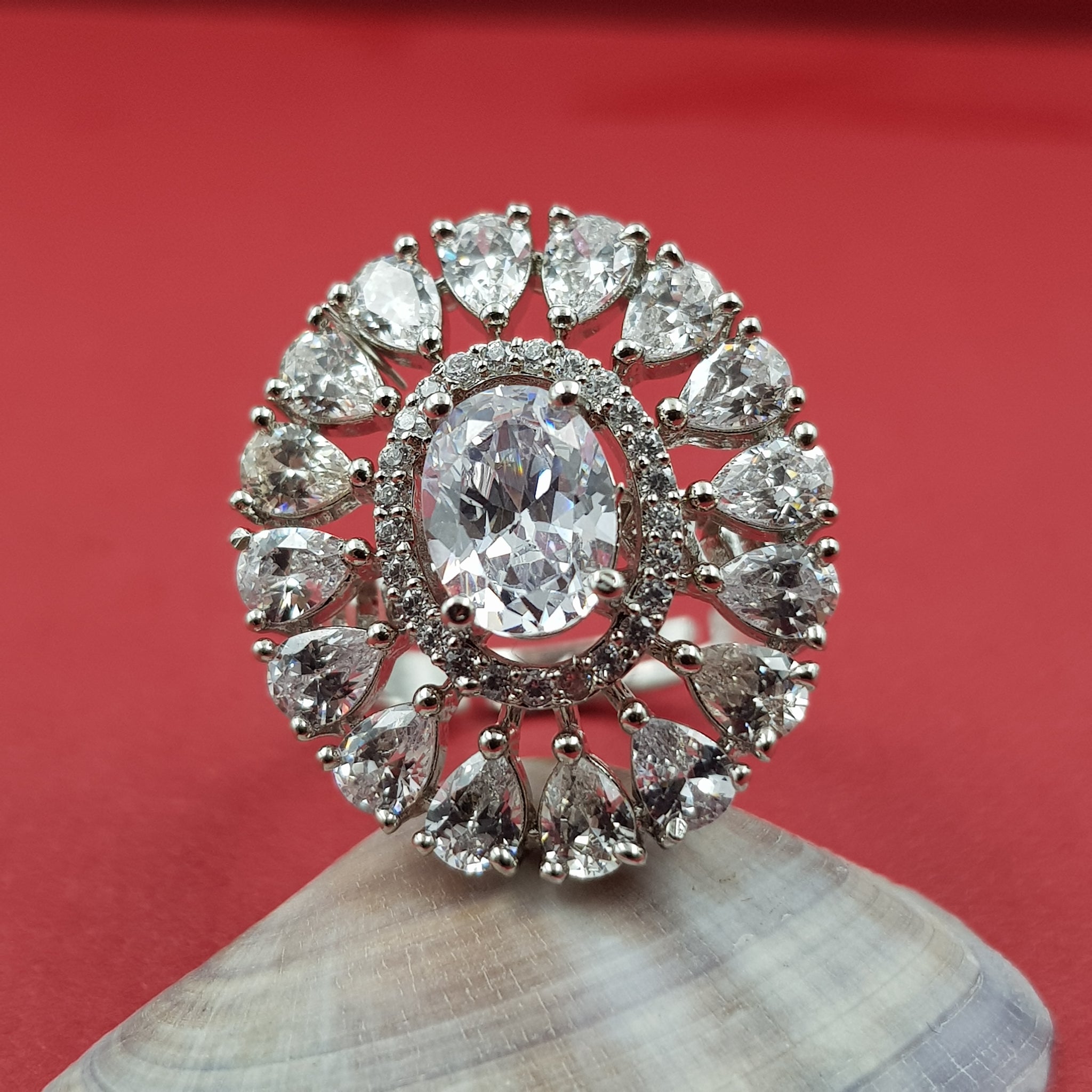 Zircon/AD Ring 8710-08 - Dazzles Jewellery