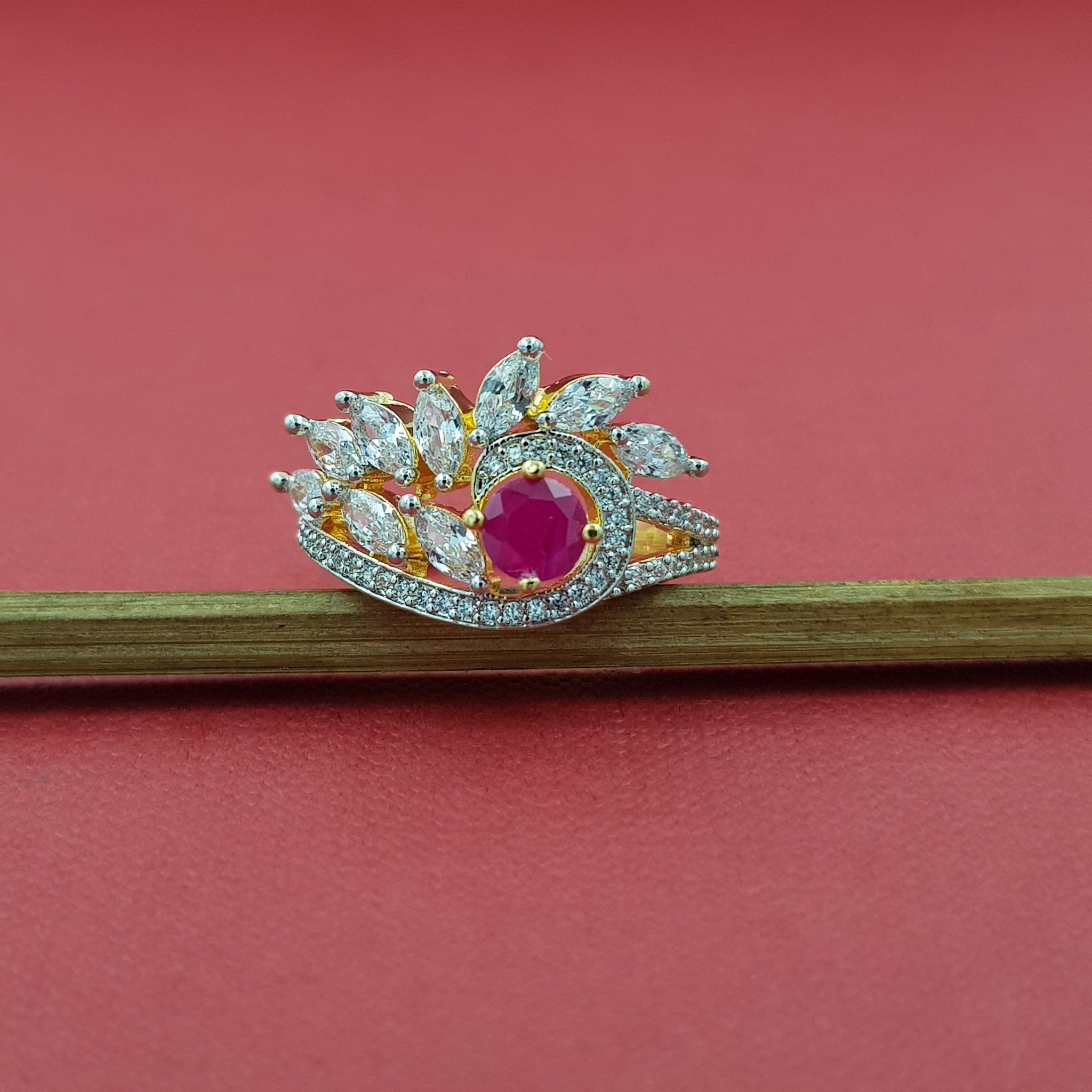 Zircon/AD Ring 8701-08 - Dazzles Jewellery