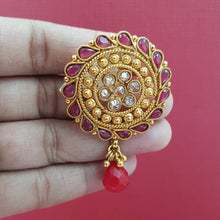 Ruby Antique Gold Plated Earring 18009-5191 - Dazzles Jewellery