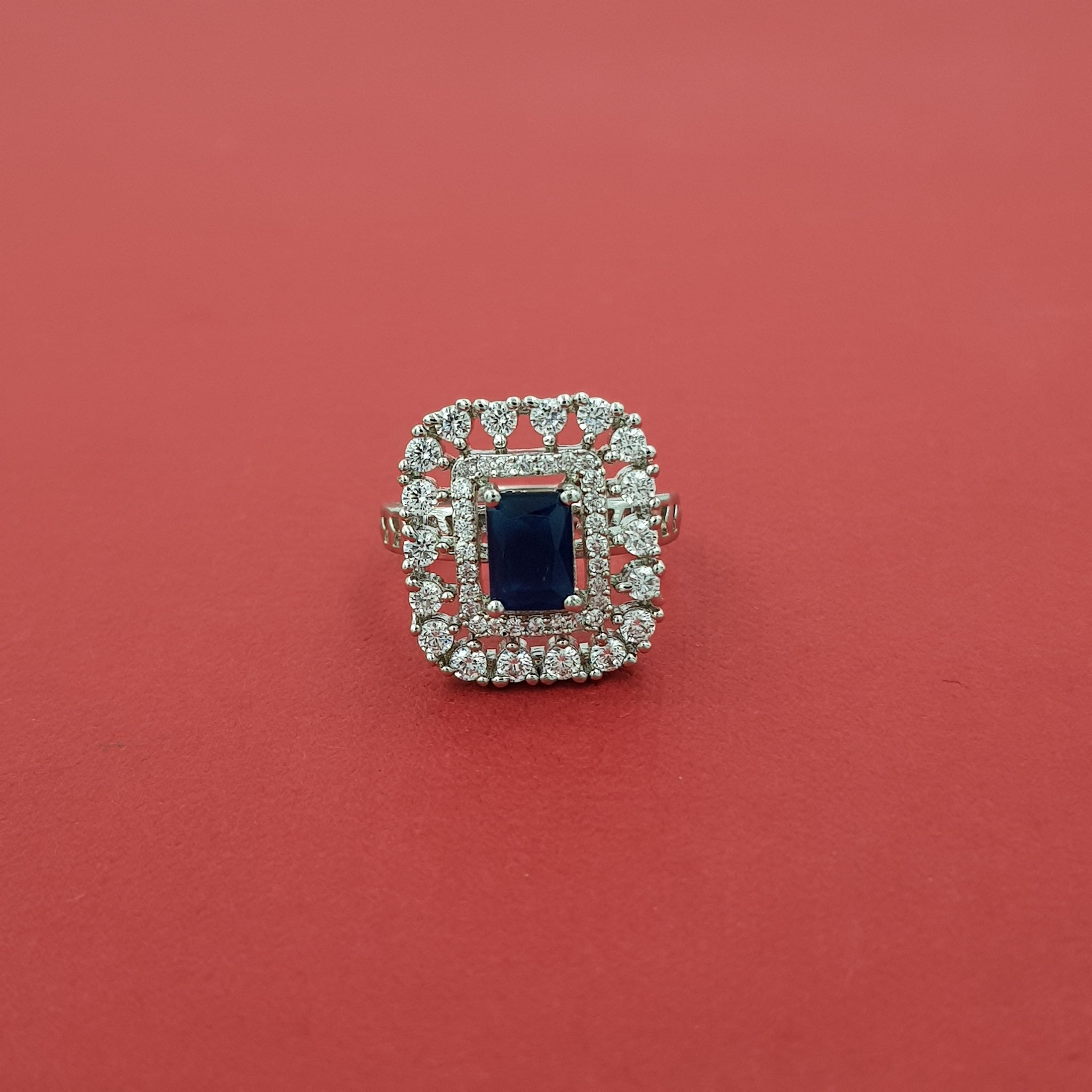 Silver Plated Zircon/AD Ring 8688-08 - Dazzles Jewellery